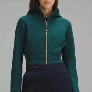 Lululemon Size 4 Scuba Full-Zip gold Cropped Hoodie, NWT, $118 Storm Teal Limite